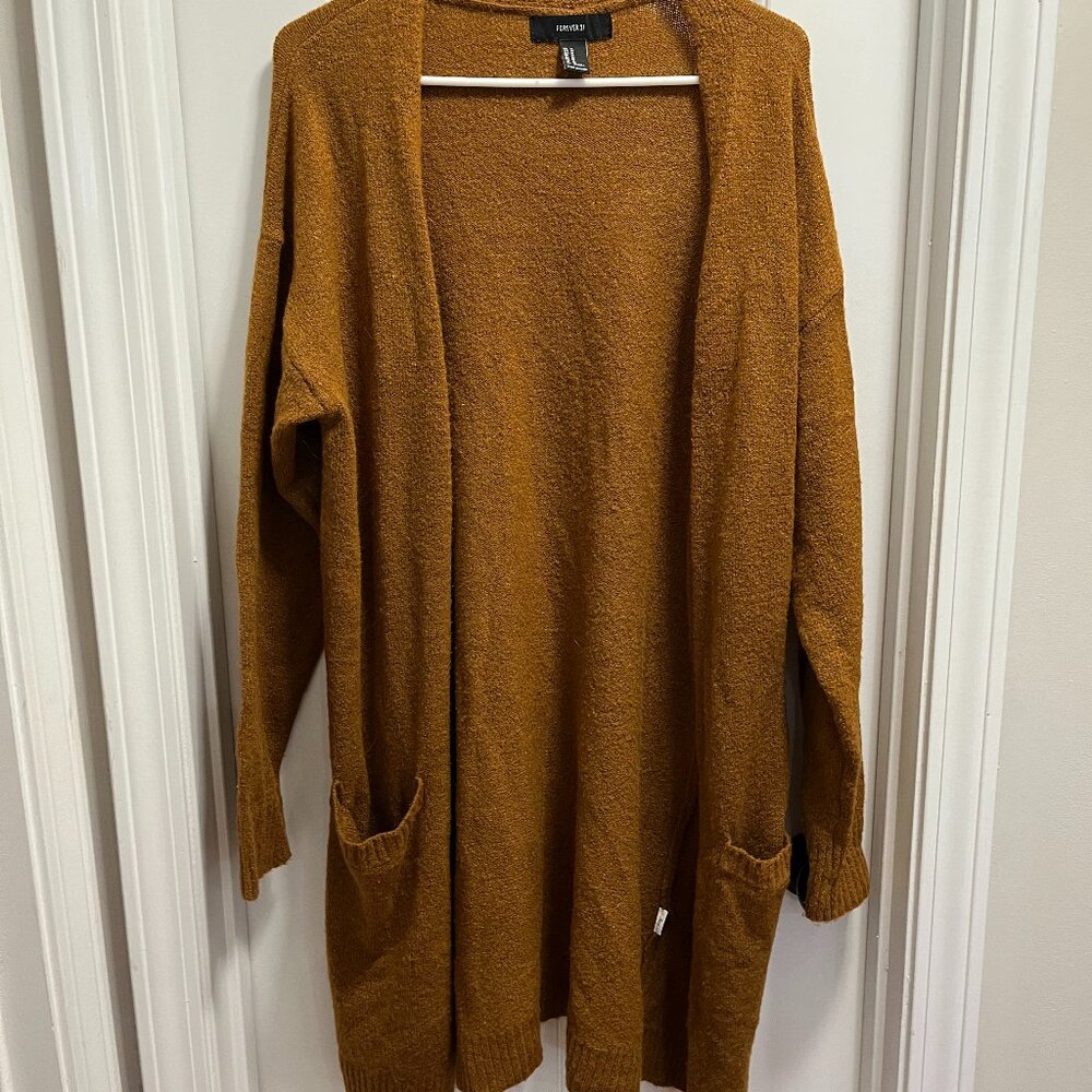 Forever 21 Womens Size medium Long Sleeve Brown Cardigan